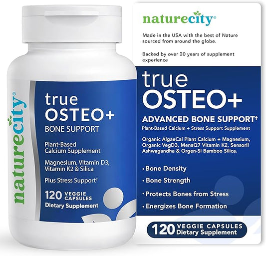 NatureCity True-Osteo Bone Support Supplement – Plant-Based Formula by NatureCity