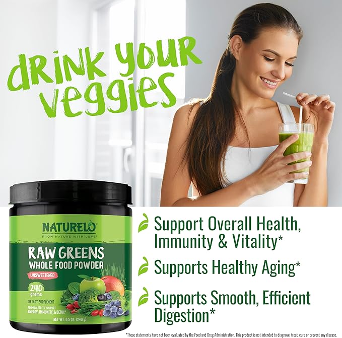 NATURELO Raw Greens Superfood Powder - Image 5