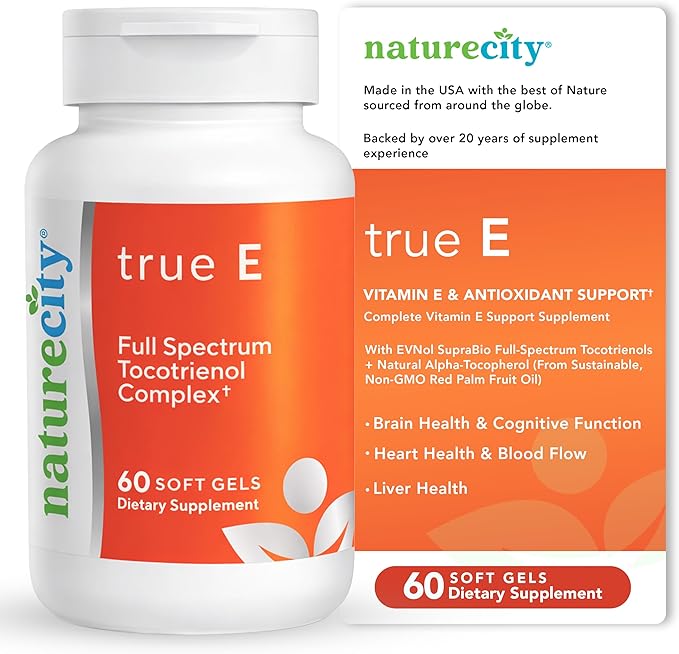 NatureCity True-E Full Spectrum Tocotrienols Vitamin E & Natural Alpha by NatureCity