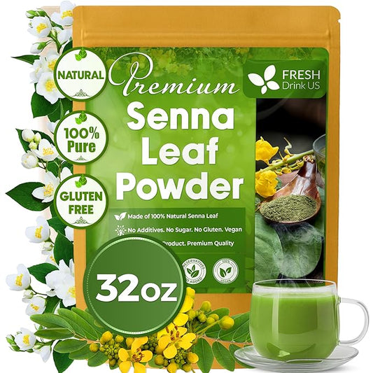 FreshDrinkUS, Premium 32oz Senna Leaf Powder, 100% Natural and Pure from Senna by NaturalandPremiumHerbalTea
