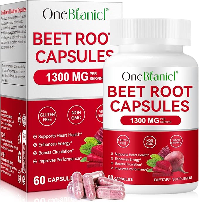 Beet Root Capsules for Natural Energy & Endurance Support, Beetroot Powder Beet by Unknown