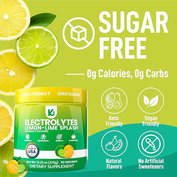 Keppi Electrolytes Powder – Lemon Lime Flavor 50 Servings – No Sugar Hydration - Image 4