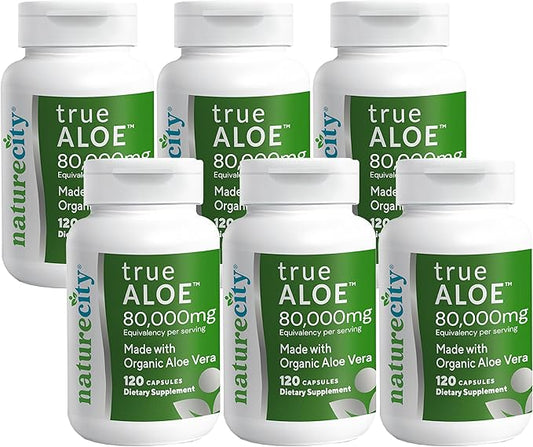 NatureCity True-Aloe 80, 000mg Aloe Vera Gel Equivalent Per Serving– Made by NatureCity