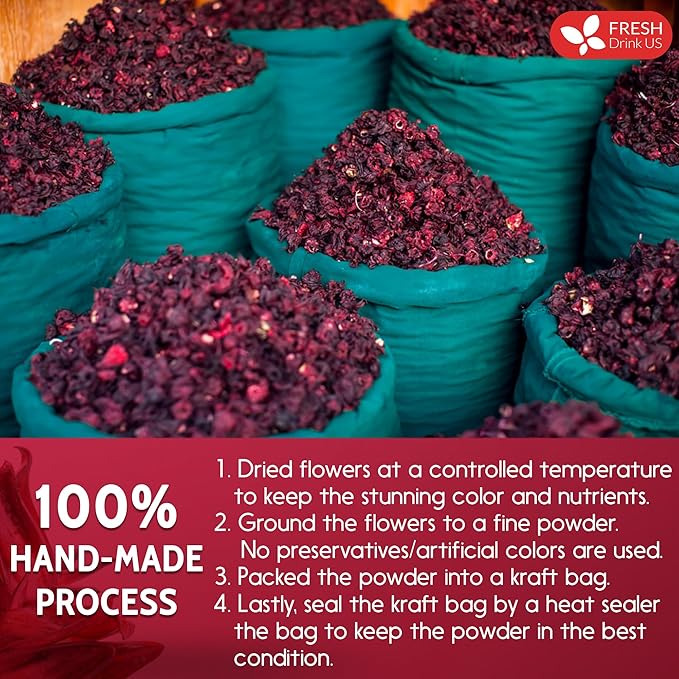 FreshDrinkUS, Premium 16oz Hibiscus Flower Powder, 100% Natural and Pure from - Image 7