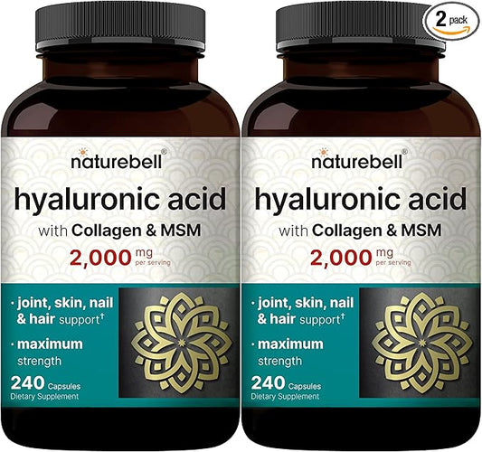 NatureBell 2 Pack Hyaluronic Acid Supplements 2, 000 mg | 480 Total Capsules by NATUREBELLINC