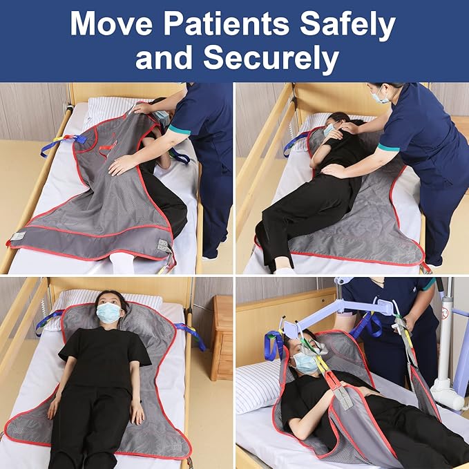 Universal Full Body Patient Lift Sling, Mesh U-Shape Transfer Sling - Image 8