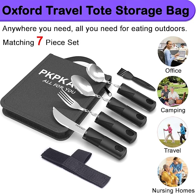 Adaptive Utensils for Parkinsons Patients Elderly, Weighted Utensils for Hand - Image 6