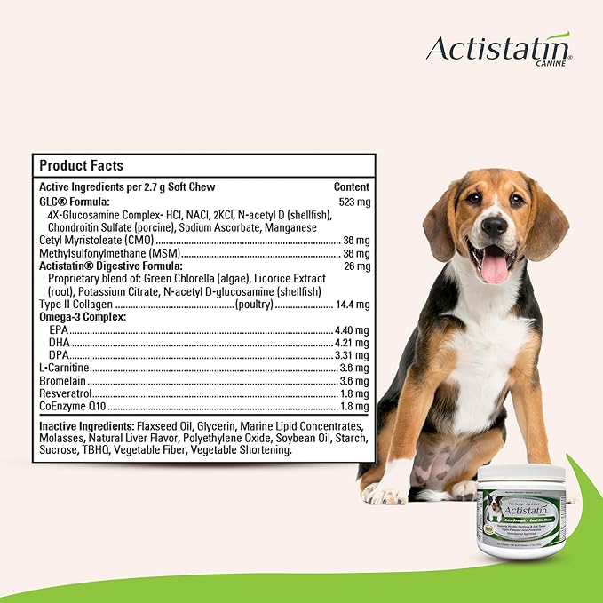 Actistatin Canine Small Dog Soft Chews, 120ct – Patented Extra-Strength Joint - Image 2