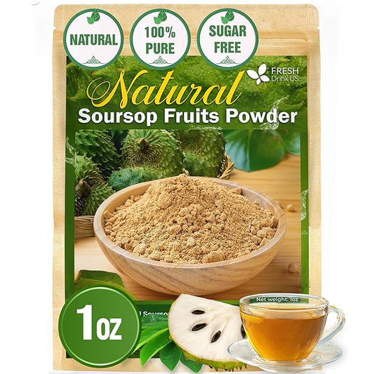 FreshDrinkUS, Premium 1oz Soursop Fruit Powder, 100% Natural and Pure from by NaturalandPremiumHerbalTea