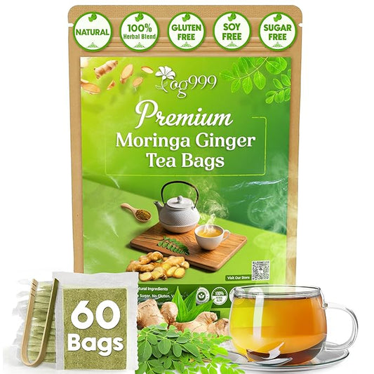 TOG999, Permium Moringa Ginger Herbal Tea – 60 Tea Bags – Caffeine-Free by TOG999TeaOrganicGarden