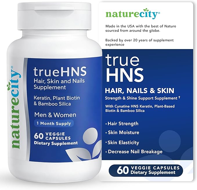 NatureCity True-HNS Hair Nails and Skin Cynatine Keratin and Plant Based Biotin by NatureCity