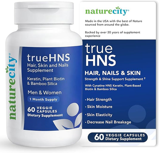 NatureCity True-HNS Hair Nails and Skin Cynatine Keratin and Plant Based Biotin by NatureCity