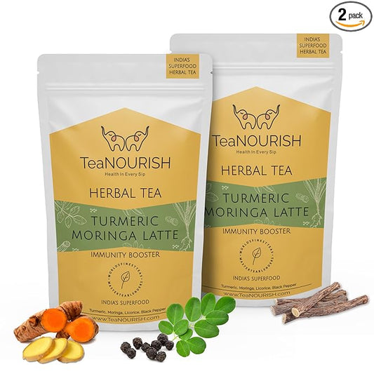 TeaNOURISH Turmeric Moringa Latte | Blend of Indian Superfoods Turmeric by TeaNOURISH