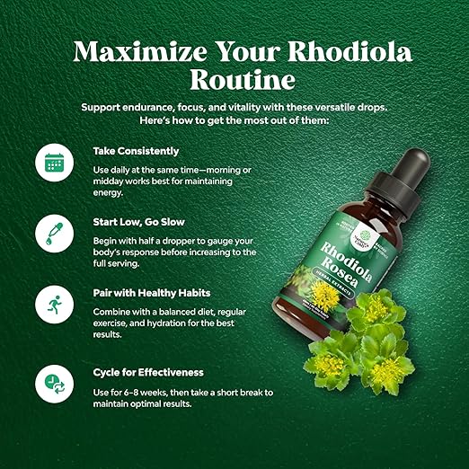 Natures Craft High Potency Rhodiola Rosea Tincture -Liquid Rhodiola Supplement - Image 5
