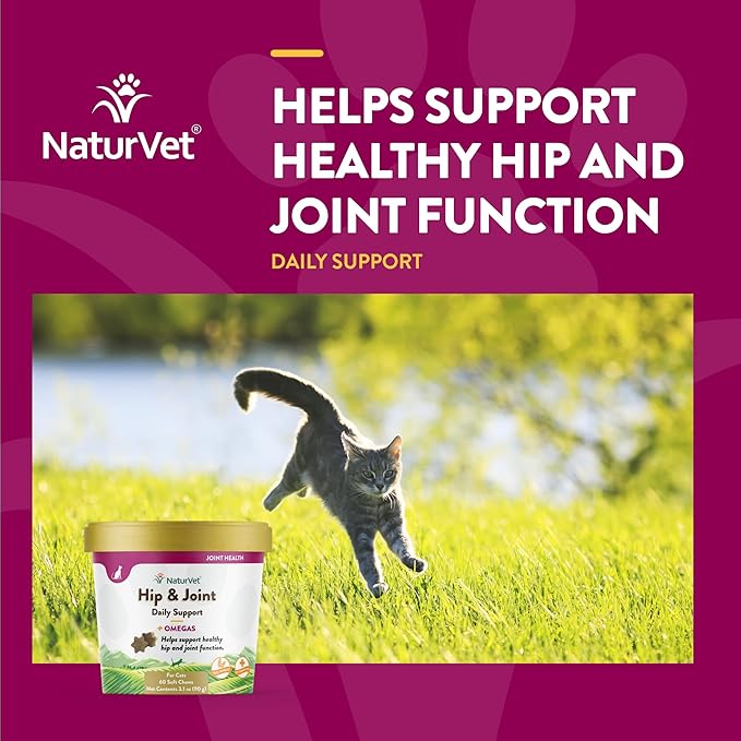 NaturVet – Hip & Joint for Cats Plus Omegas – 60 Soft Chews – Help Supports - Image 5
